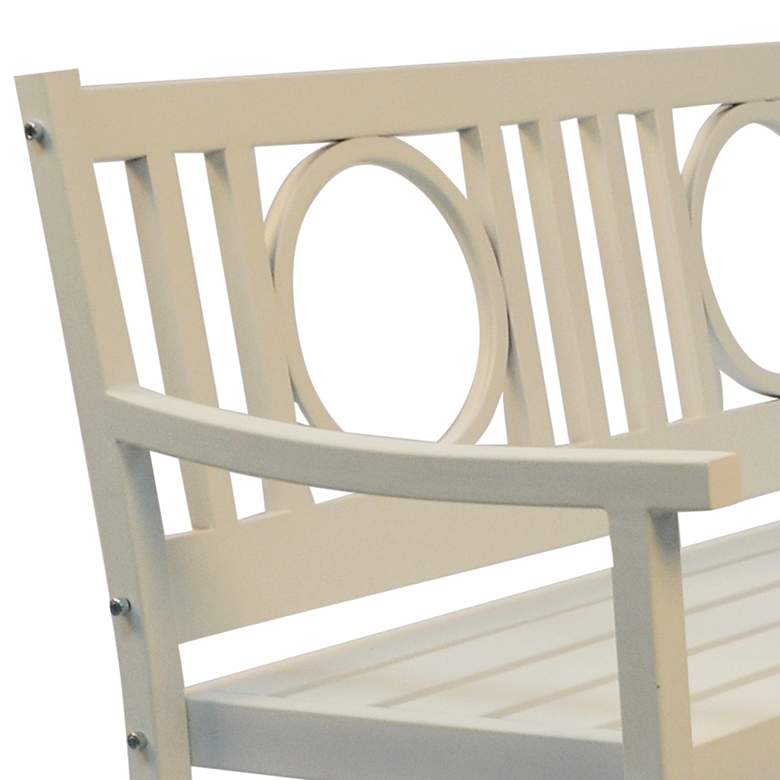 Image 3 Genevieve 45" Wide White Metal Outdoor Garden Bench more views