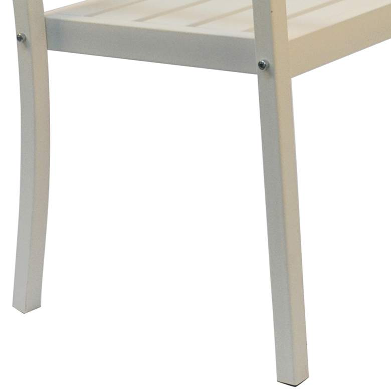 Image 4 Genevieve 45" Wide White Metal Outdoor Garden Bench more views