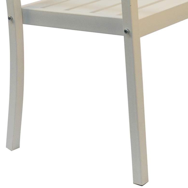 Image 4 Genevieve 45 inch Wide White Metal Outdoor Garden Bench more views