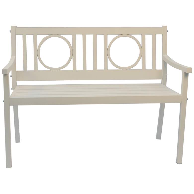 Image 5 Genevieve 45 inch Wide White Metal Outdoor Garden Bench more views