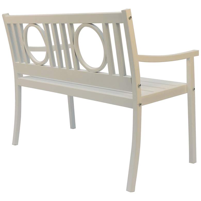 Image 6 Genevieve 45" Wide White Metal Outdoor Garden Bench more views