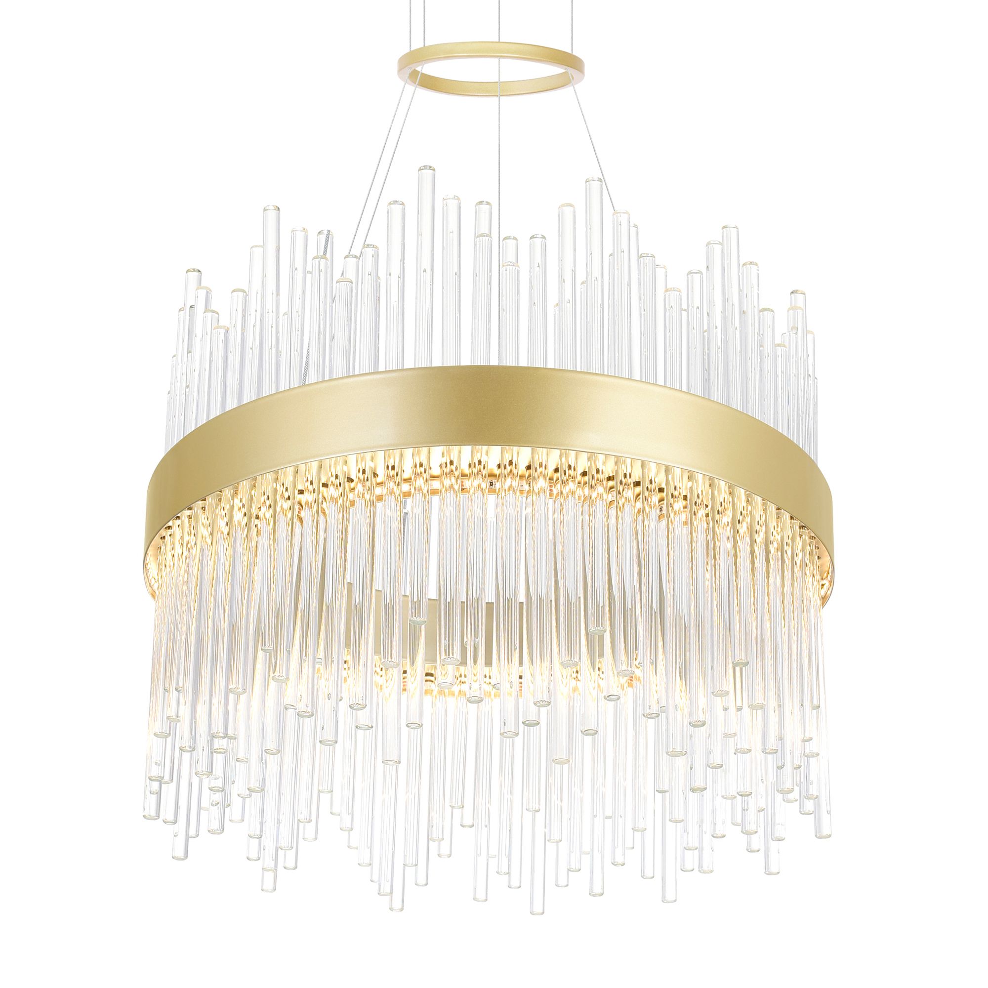 Image 4 Genevieve Integrated LED 16in Medallion Gold Chandelier more views