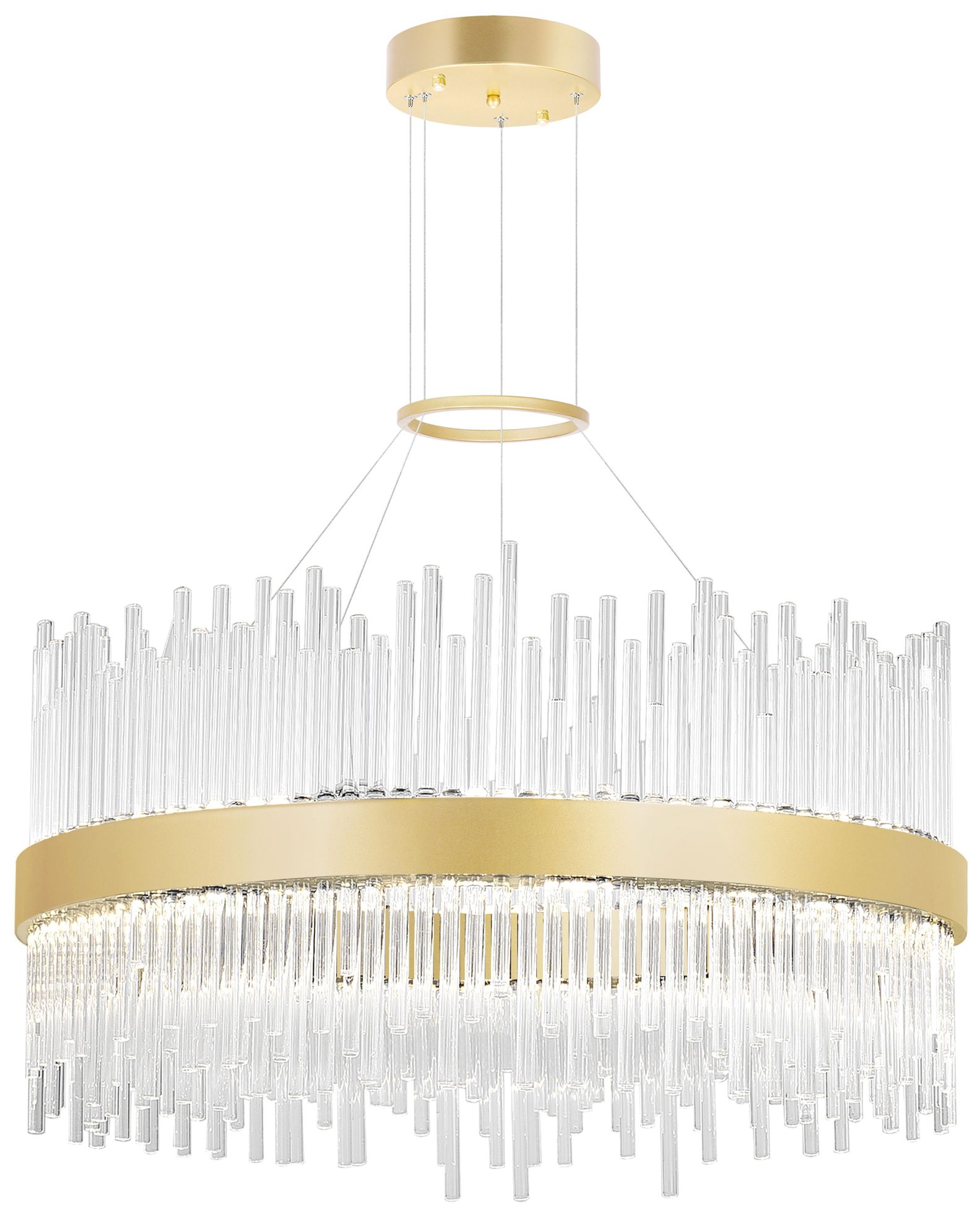 Genevieve Integrated LED 24in Medallion Gold Chandelier