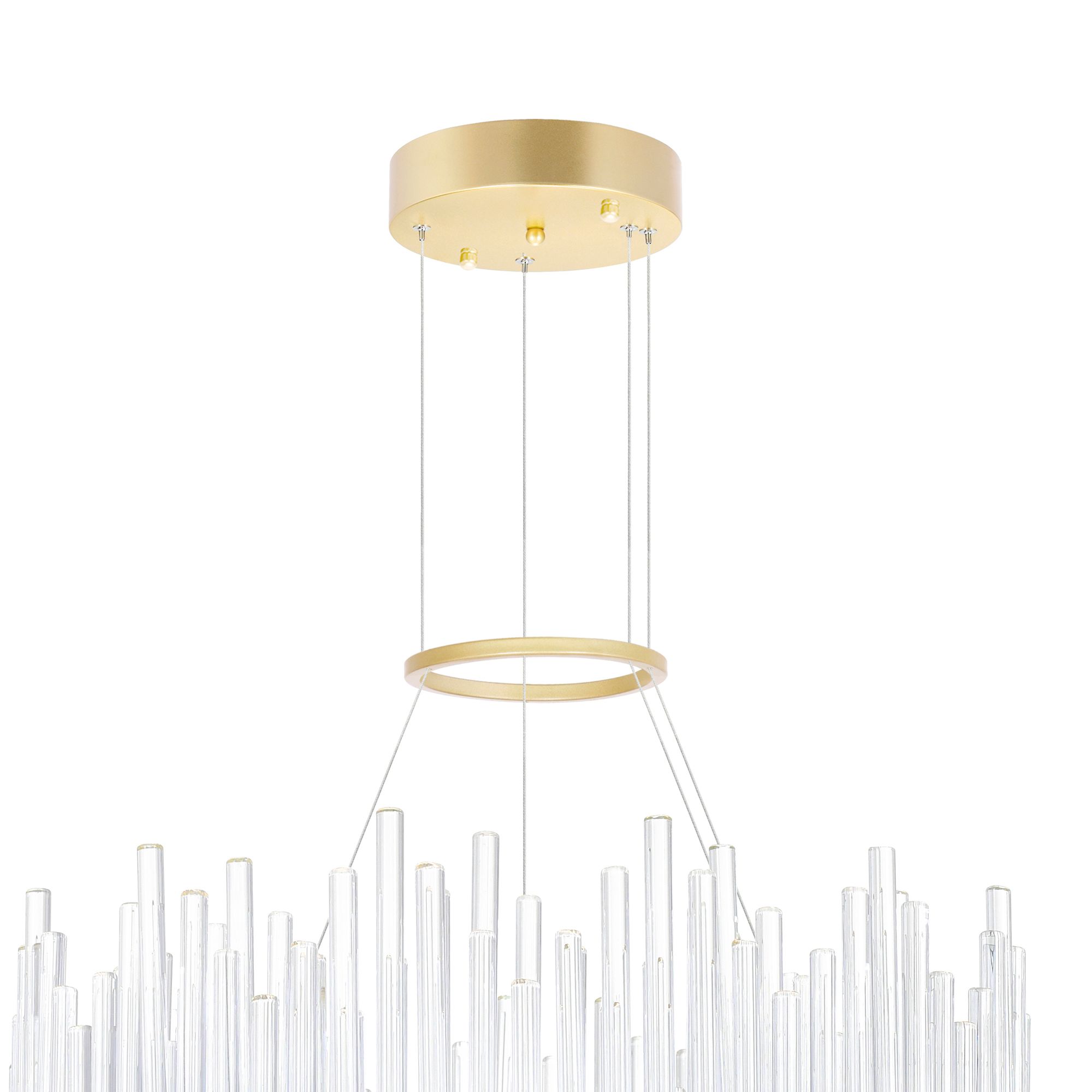 Image 5 Genevieve Integrated LED 24in Medallion Gold Chandelier more views