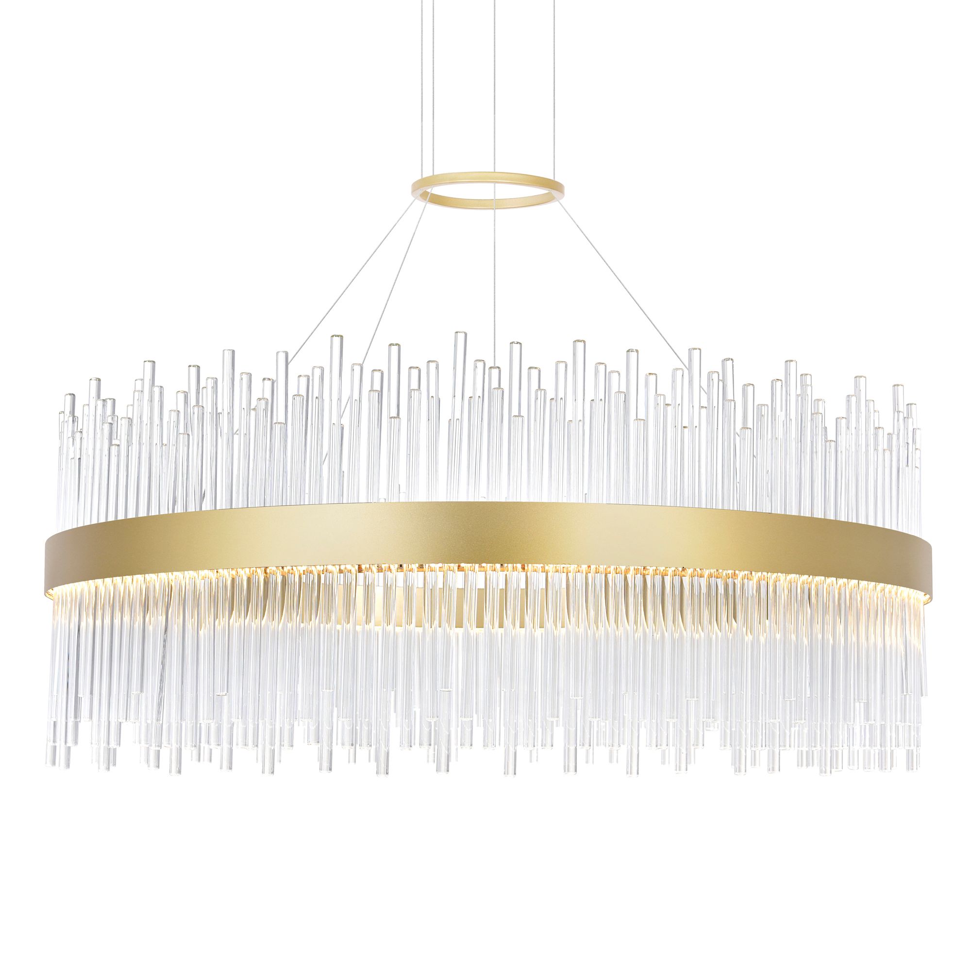 Image 2 Genevieve Integrated LED 32in Medallion Gold Chandelier more views