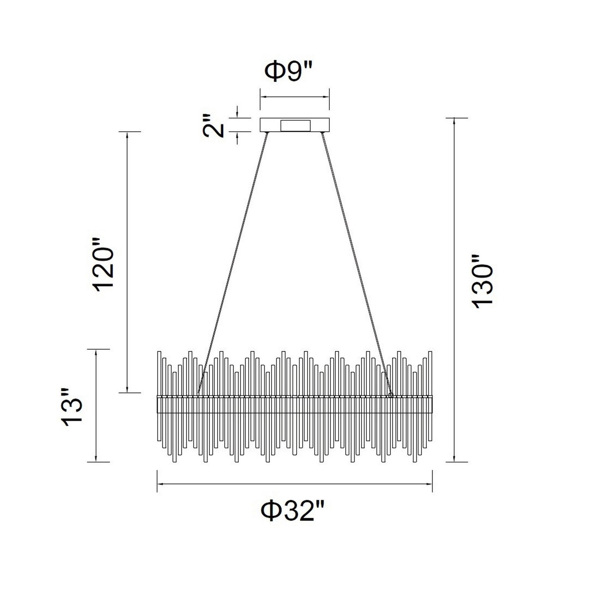 Image 6 Genevieve Integrated LED 32in Medallion Gold Chandelier more views