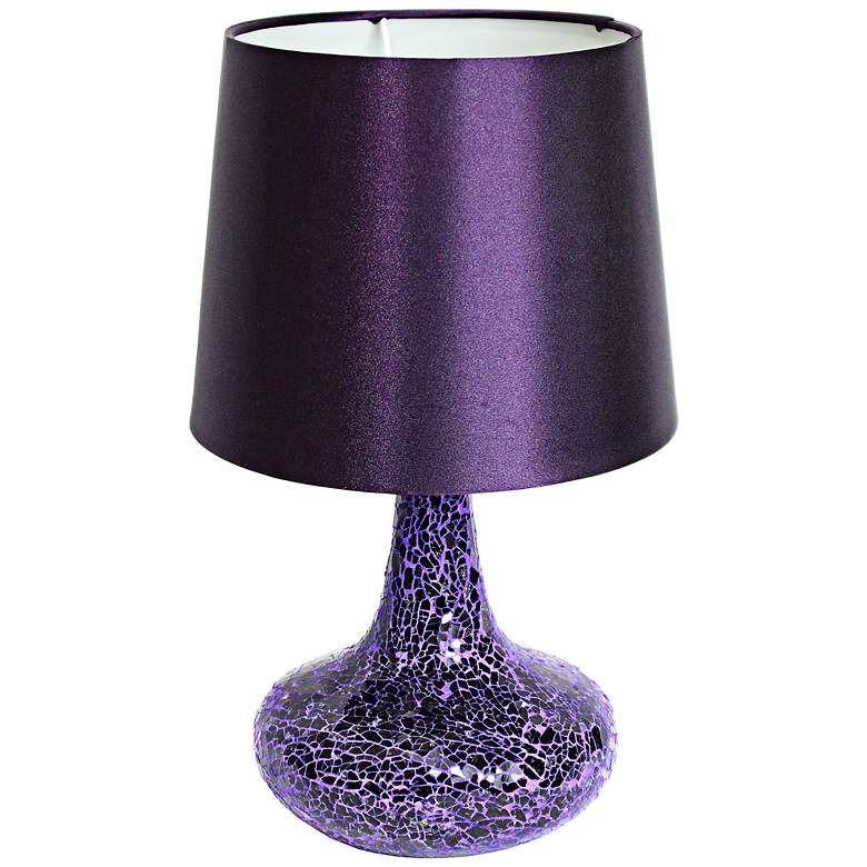 Image 1 Genie 14 1/4 inch High Purple Mosaic Pattern Ceramic Accent Table Lamp