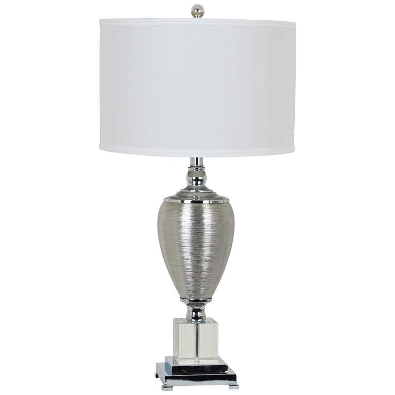 Image 1 Genie Etched Silver and Crystal Table Lamp