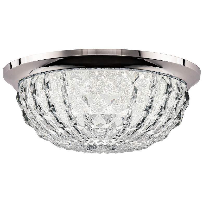 Image 1 Genoa 3.88"H x 9"W 1-Lt Crystal Flush Mt in Polished Chrome