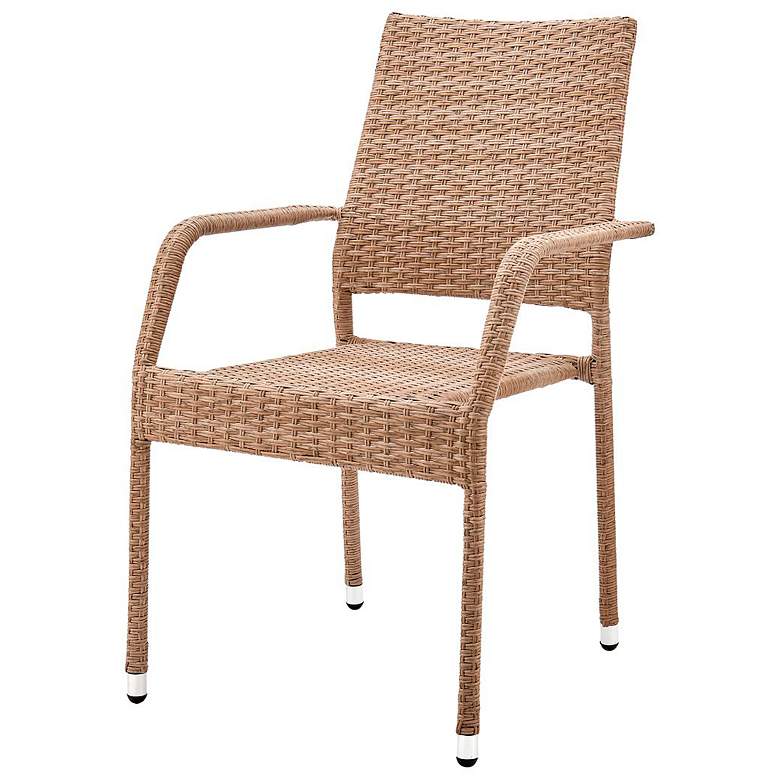 Image 1 Genoa Nature Tan Weave Outdoor Dining Armchair