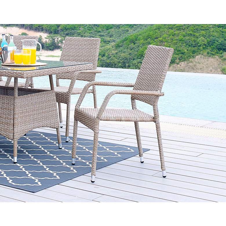 Image 2 Genoa Nature Tan Weave Outdoor Dining Armchair more views