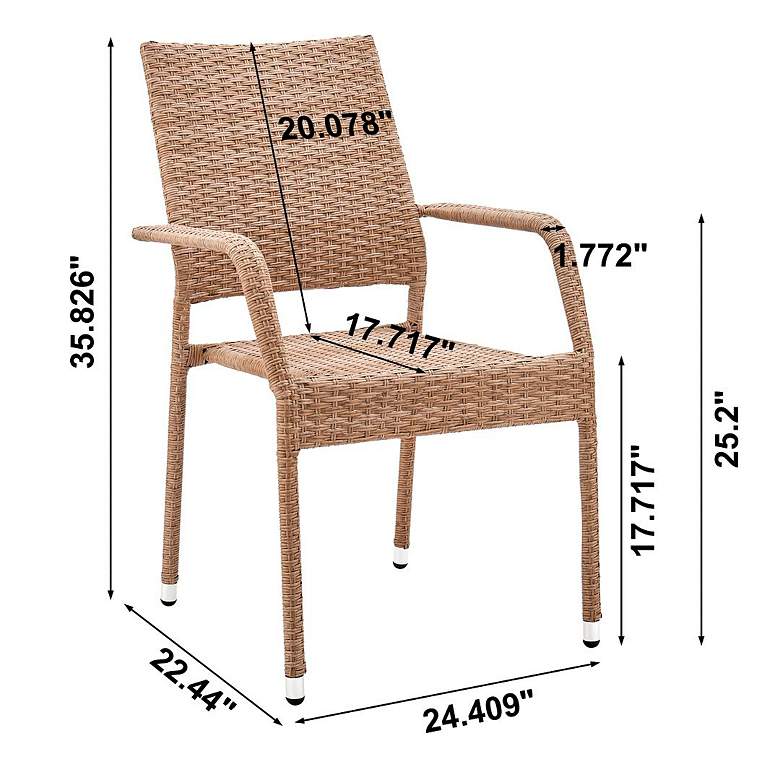 Image 3 Genoa Patio Dining Armchair in Nature Tan Weave more views