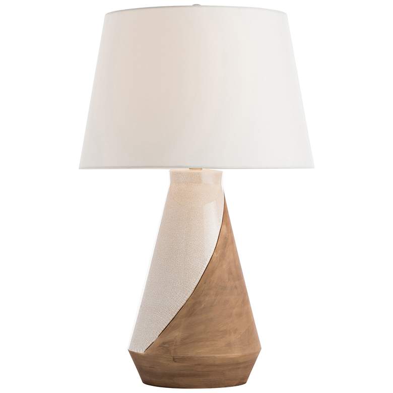 Image 1 Genoa Stained Ivory Crackle and Natural Porcelain Table Lamp