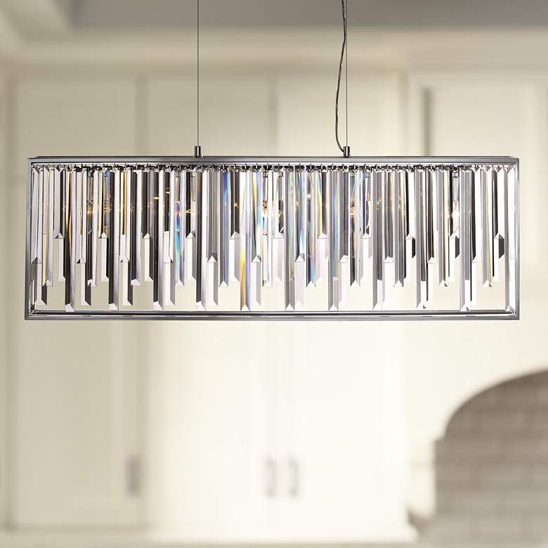 Image 1 Genova 41" Wide Polished Chrome Kitchen Island Light Pendant