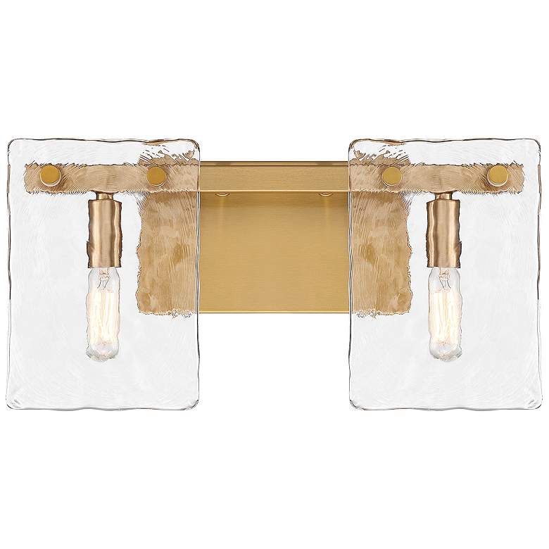 Image 1 Genry 2-Light Bathroom Vanity Light in Warm Brass