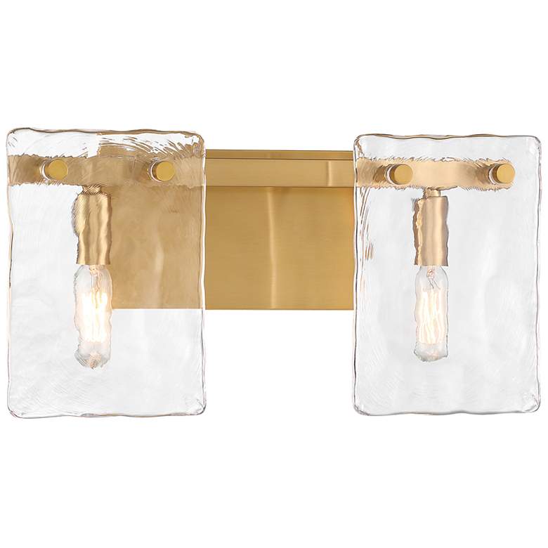 Image 3 Genry 2-Light Bathroom Vanity Light in Warm Brass more views