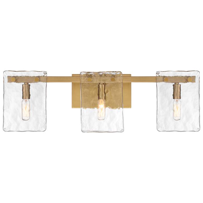 Image 1 Genry 3-Light Bathroom Vanity Light in Warm Brass