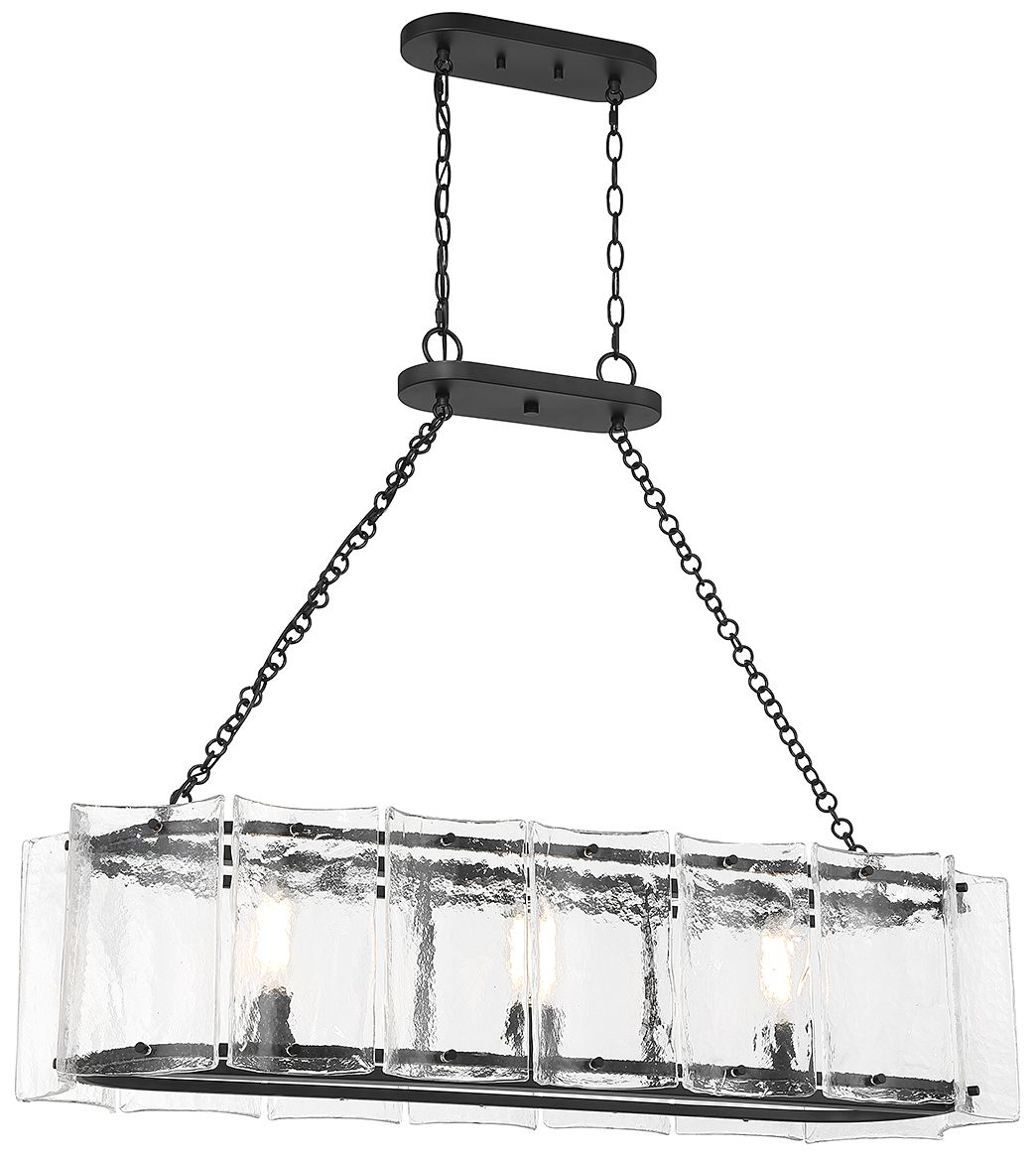 Genry 3-Light Linear Chandelier in Matte Black