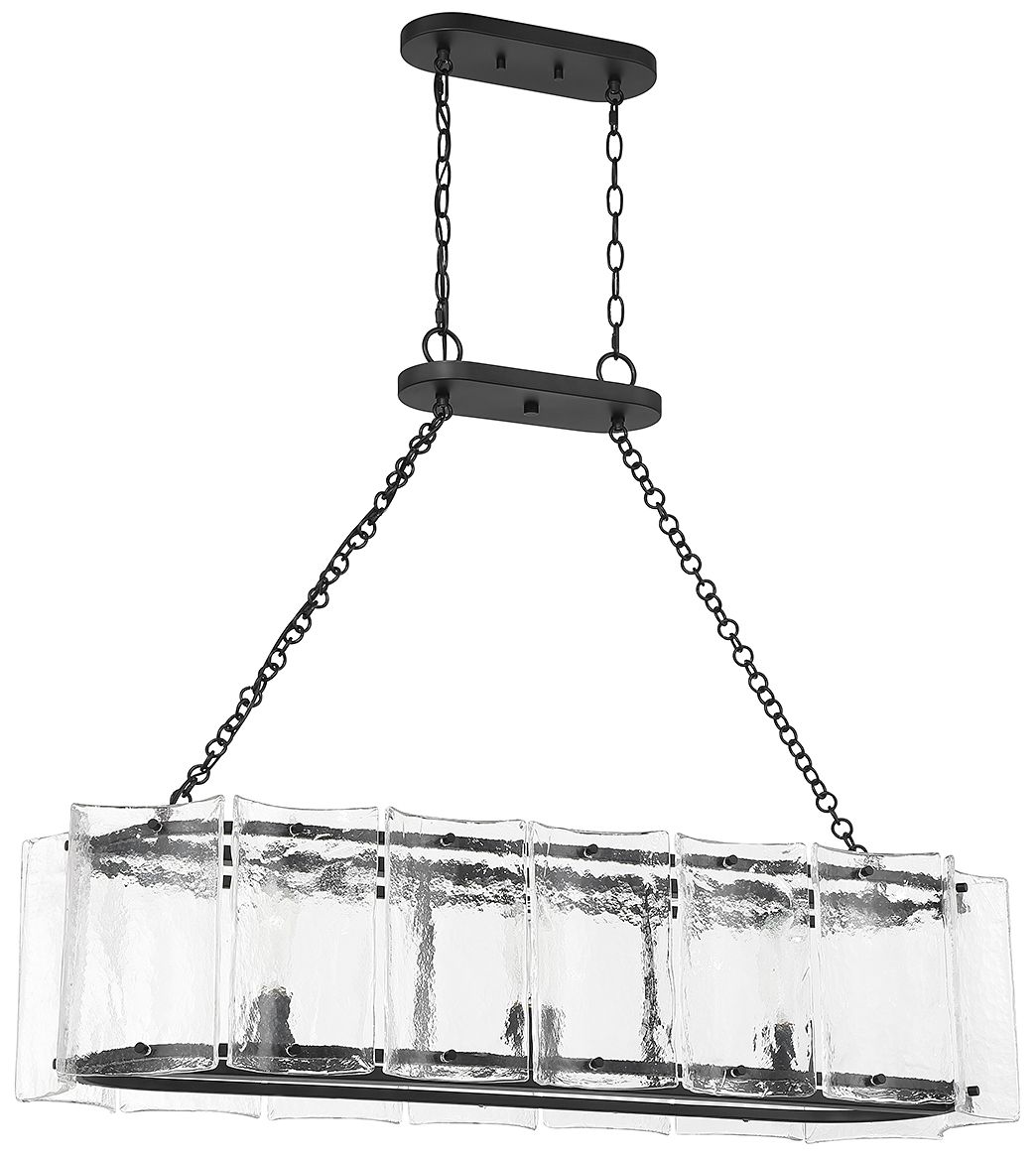 Image 2 Genry 3-Light Linear Chandelier in Matte Black more views