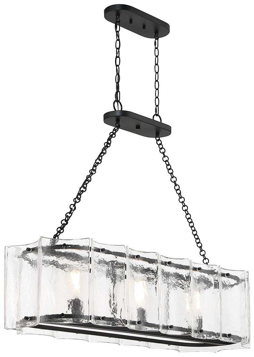 Image 4 Genry 3-Light Linear Chandelier in Matte Black more views