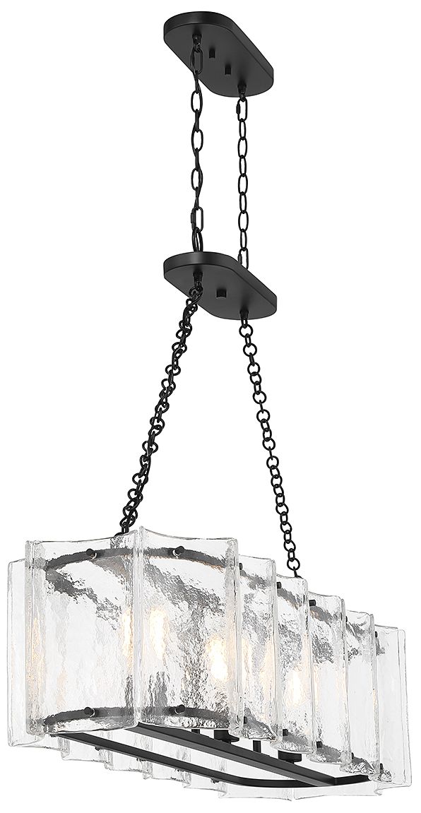 Image 5 Genry 3-Light Linear Chandelier in Matte Black more views