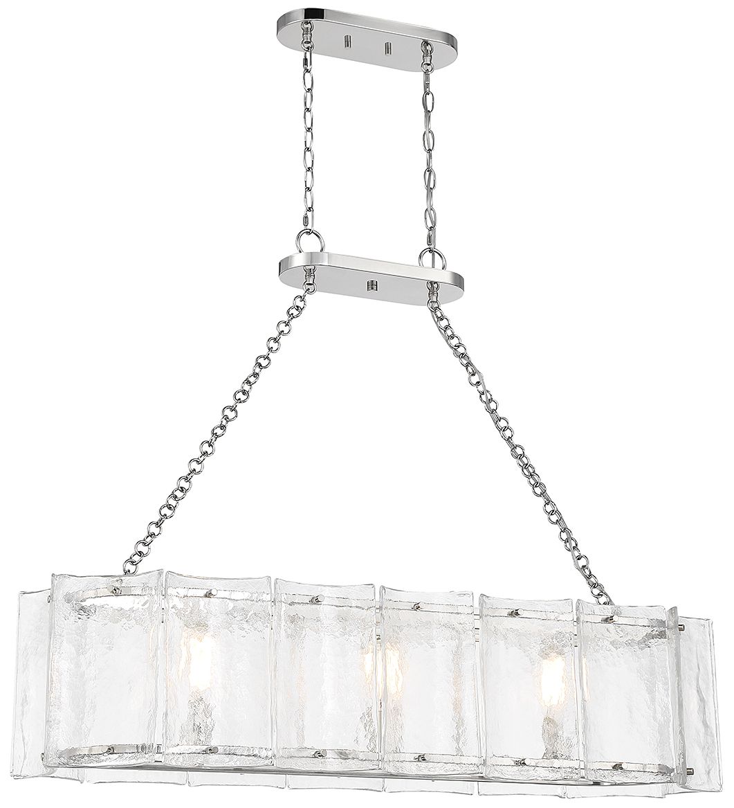 Genry 3-Light Linear Chandelier in Polished Nickel