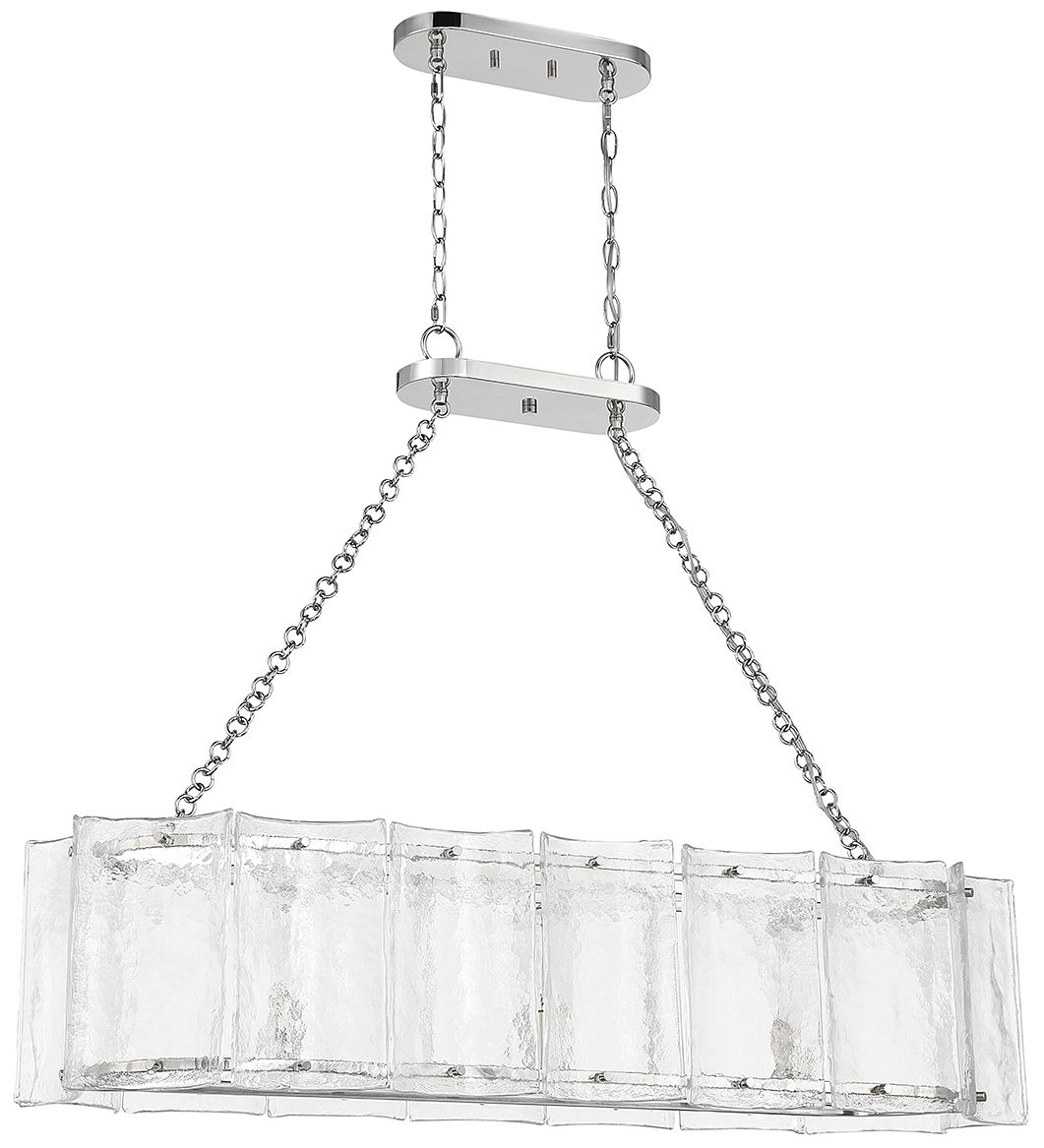 Image 2 Genry 3-Light Linear Chandelier in Polished Nickel more views