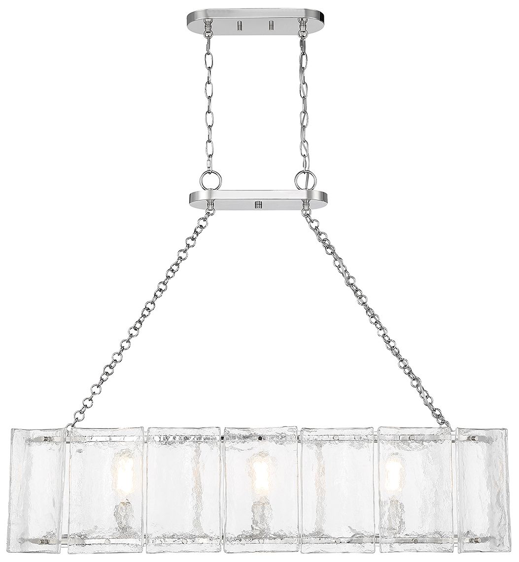 Image 3 Genry 3-Light Linear Chandelier in Polished Nickel more views