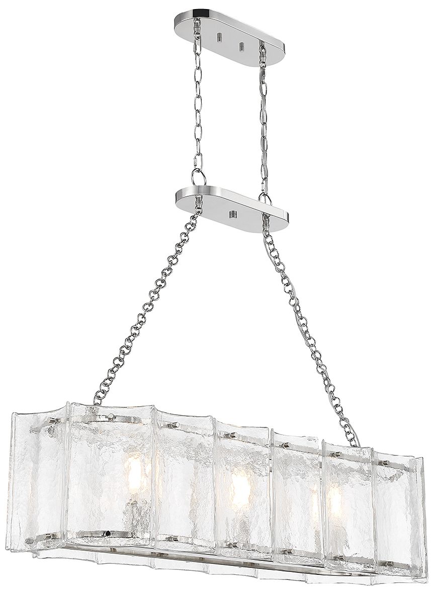 Image 4 Genry 3-Light Linear Chandelier in Polished Nickel more views