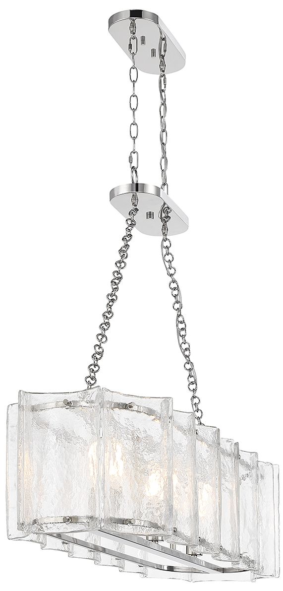 Image 5 Genry 3-Light Linear Chandelier in Polished Nickel more views