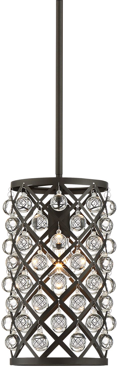 bronze crystal mini pendant light