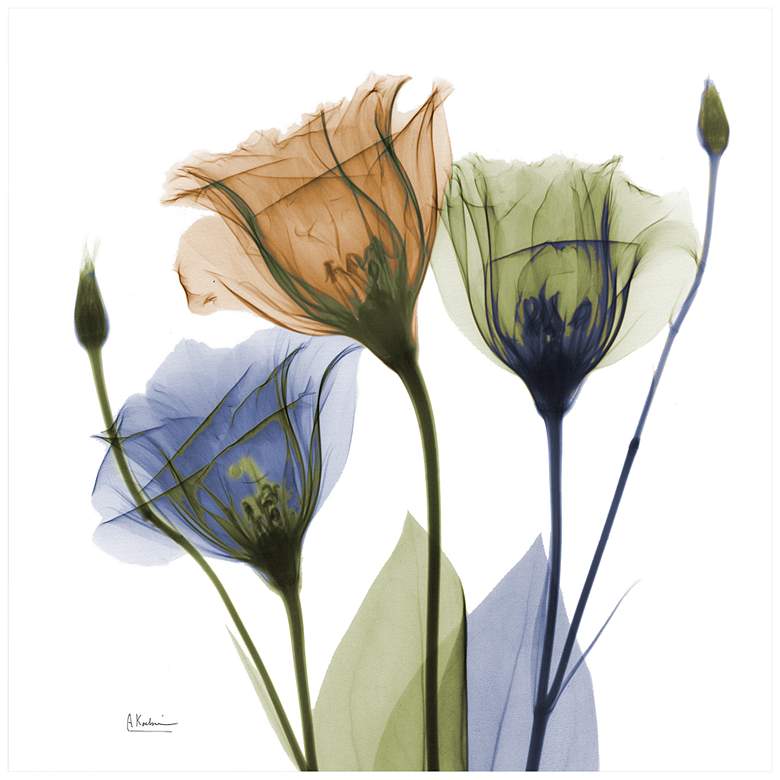 Image 3 Gentian Buddies 24" Square Tempered Glass Graphic Wall Art