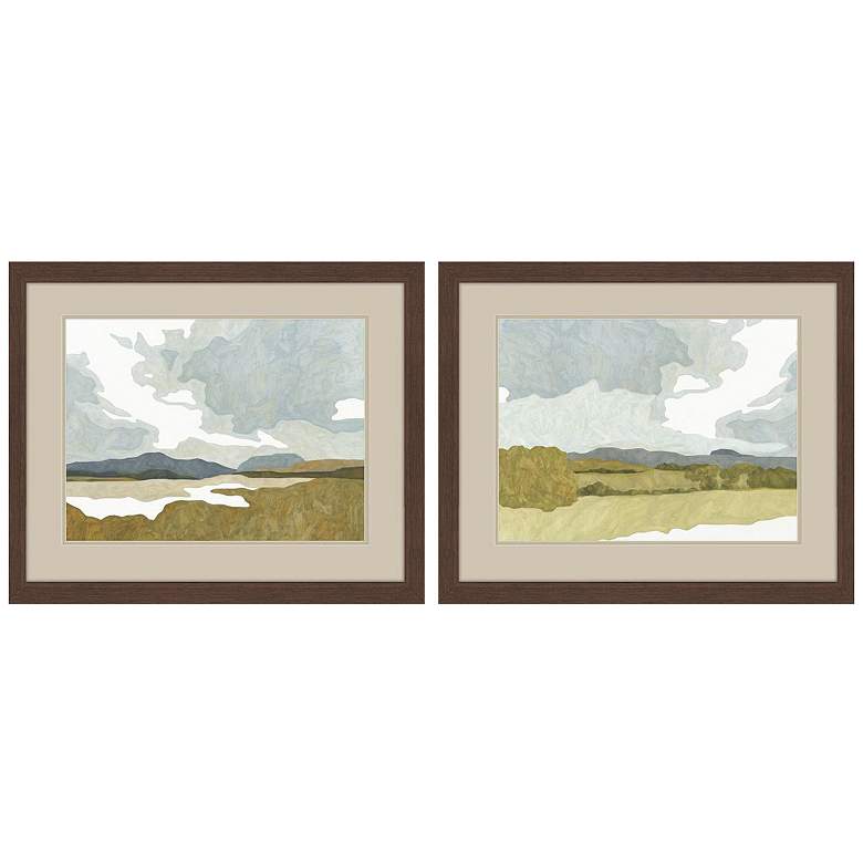 Image 1 Gentle Calm 33"W x 27"H Framed Art Set of 2
