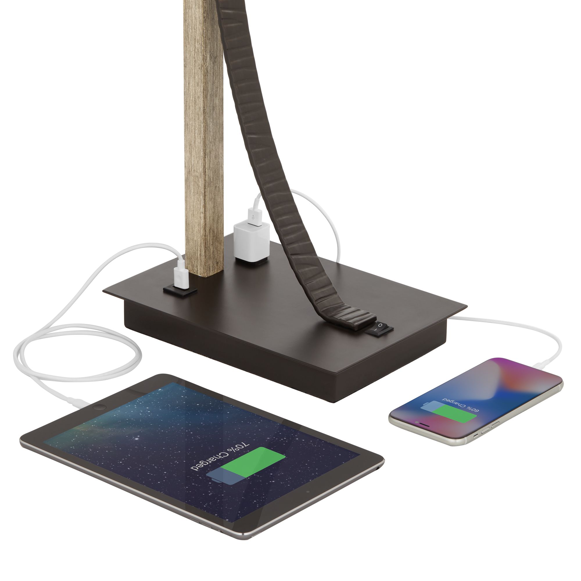 Gentry Bronze Desk Lamp with Power Outlet and USB Port 78Y27 Lamps