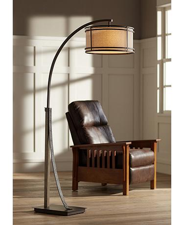 Gentry Oil-Rubbed Bronze Arc Floor Lamp with Smart Socket