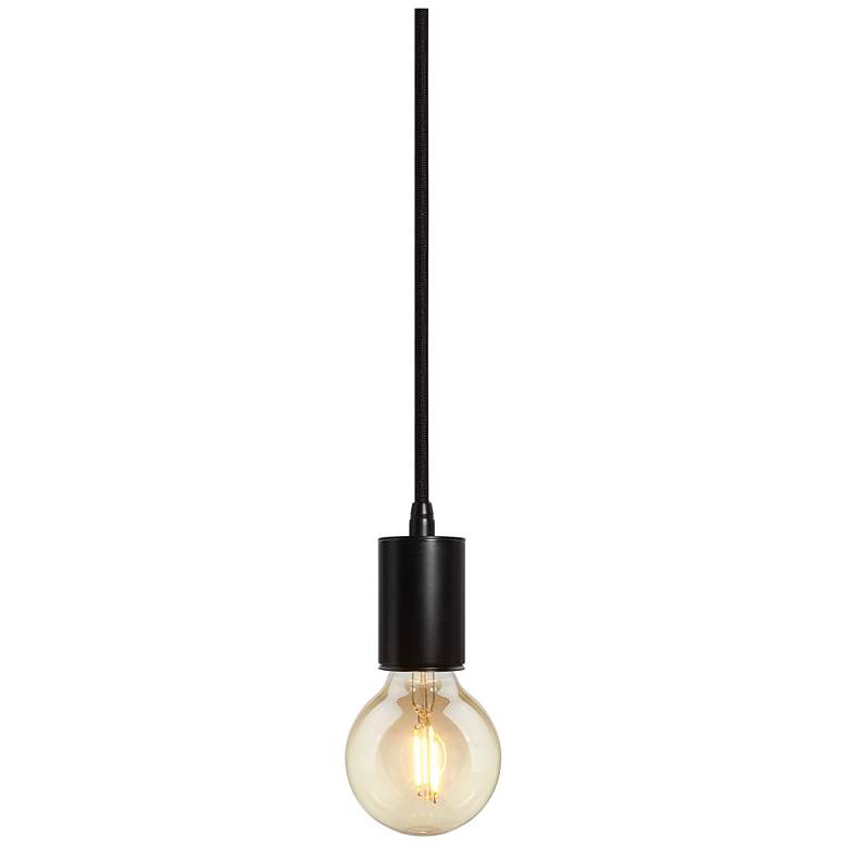 Image 1 Gents 4.4" Black Pendant w/ Black Cord