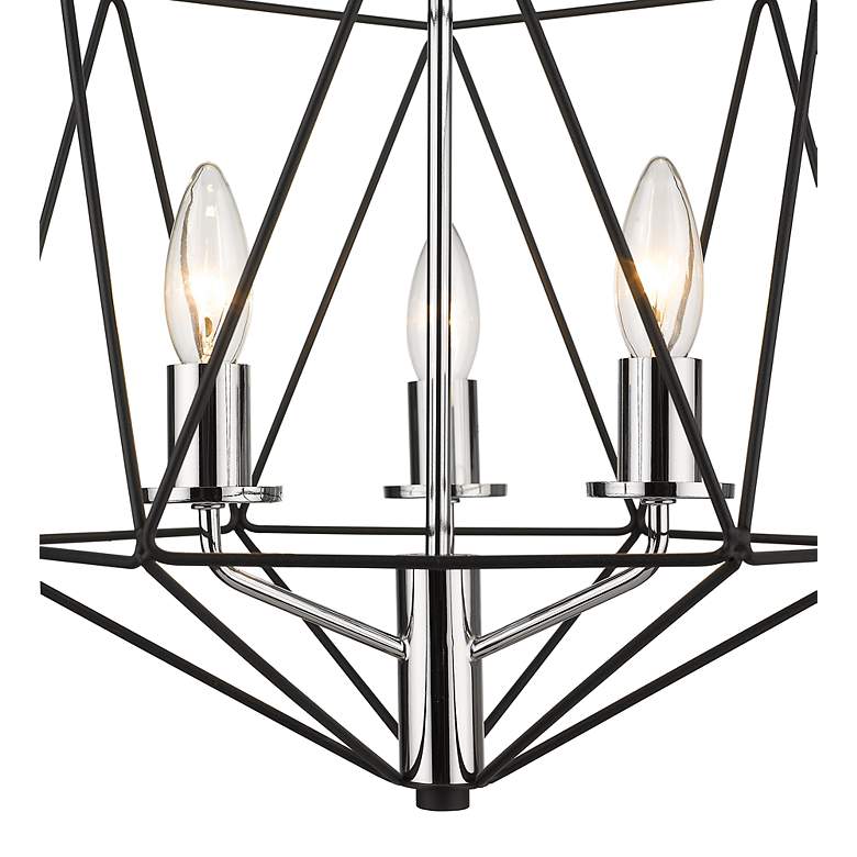 Image 4 Geo 18" Wide Matte Black with Chrome 5-Light Chandelier more views
