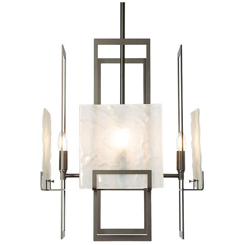 Image 1 Geo 20.9" Wide 4-Light Oil Rubbed Bronze Pendant With Frosted Glass Sh