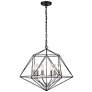 2_Geo 22 1/4" Wide Matte Black and Chrome 6-Light Chandelier