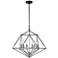 Geo 22 1/4" Wide Matte Black and Chrome 6-Light Chandelier