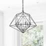 1_Geo 22 1/4" Wide Matte Black and Chrome 6-Light Chandelier