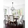 3_Geo 22 1/4" Wide Matte Black and Chrome 6-Light Chandelier more views