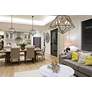 4_Geo 22 1/4" Wide Matte Black and Chrome 6-Light Chandelier more views