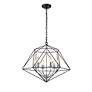 5_Geo 22 1/4" Wide Matte Black and Chrome 6-Light Chandelier more views