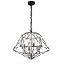 6_Geo 22 1/4" Wide Matte Black and Chrome 6-Light Chandelier more views