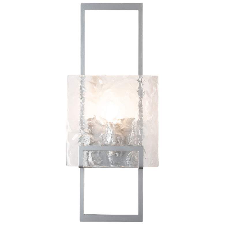 Image 1 Geo 24.4" High Sterling Sconce With Clear Glass Shade