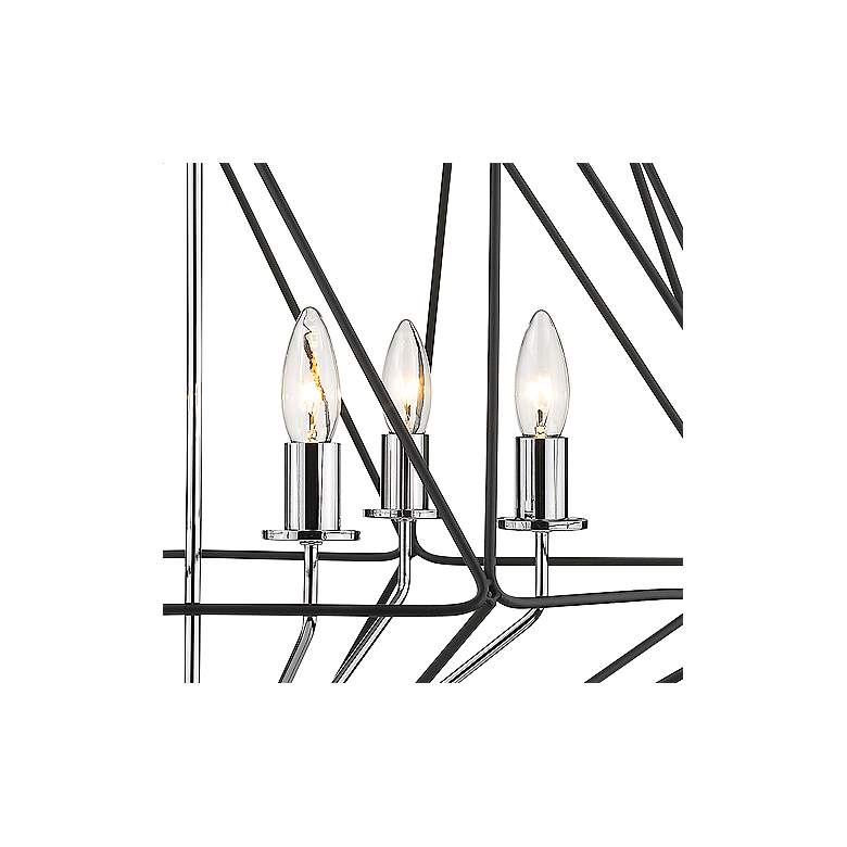 Image 3 Geo 30" Wide Matte Black and Chrome 6-Light Chandelier more views