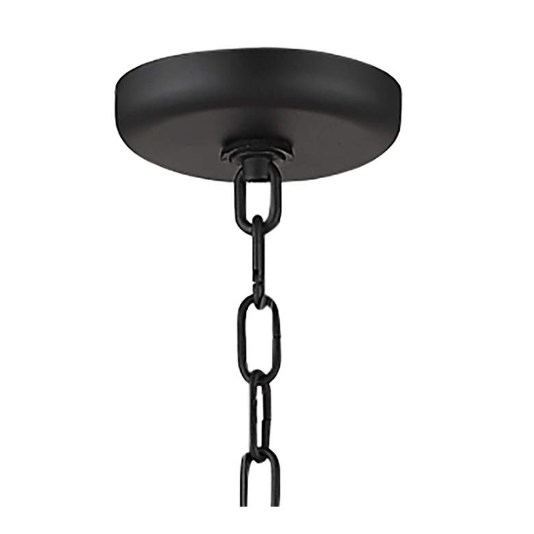 Image 4 Geo 30 inch Wide Matte Black and Chrome 6-Light Chandelier more views