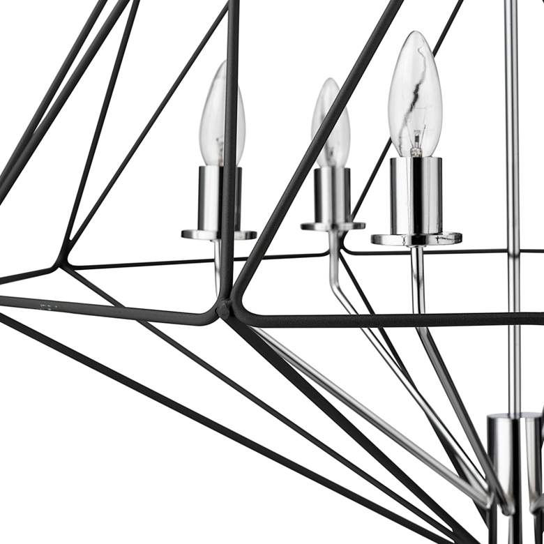 Image 5 Geo 30" Wide Matte Black and Chrome 6-Light Chandelier more views