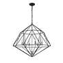 6_Geo 30" Wide Matte Black and Chrome 6-Light Chandelier more views